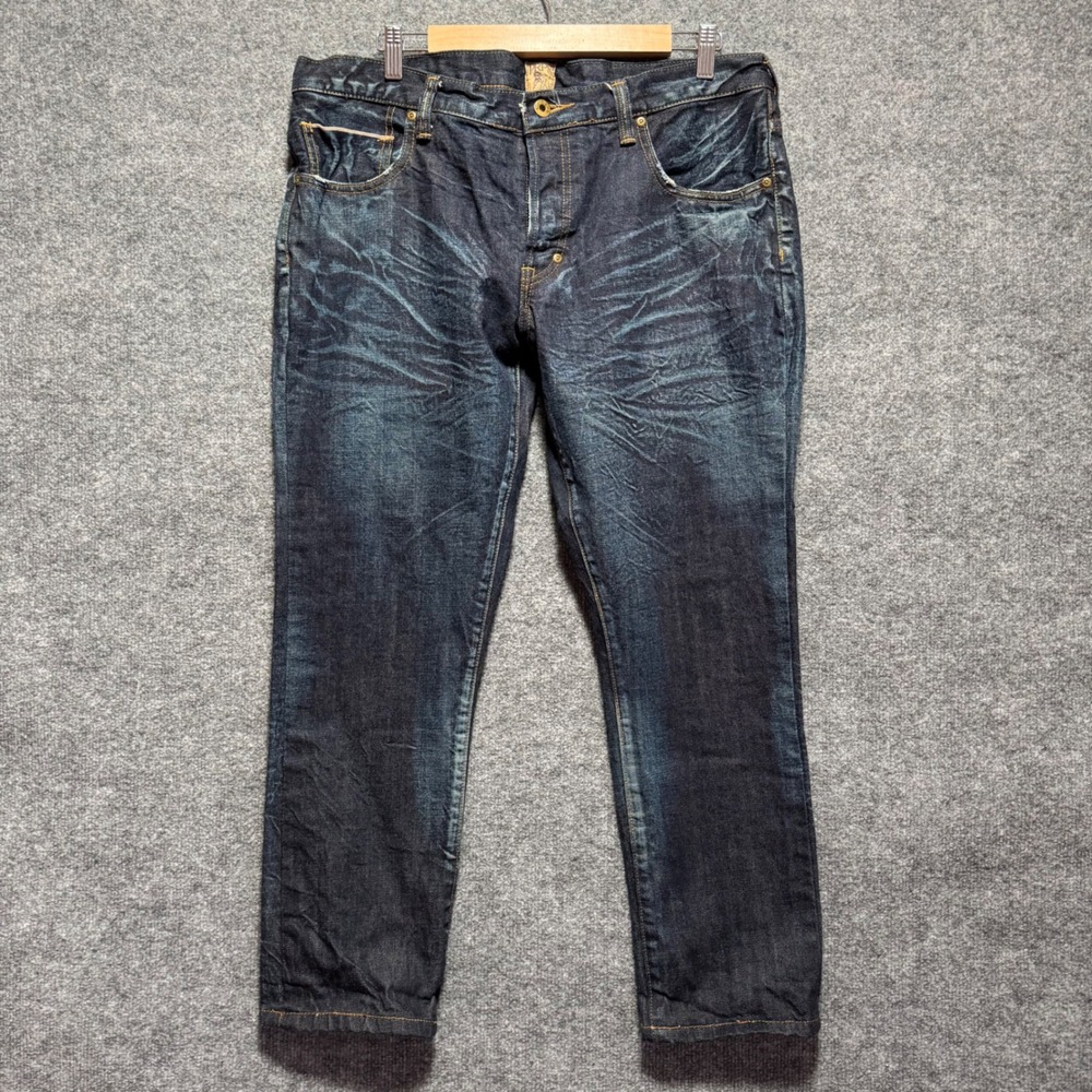 PRPS Rambler Slim Japanese Selvedge Denim Jeans Dark Wash BMW Mens 38 - Fits 36